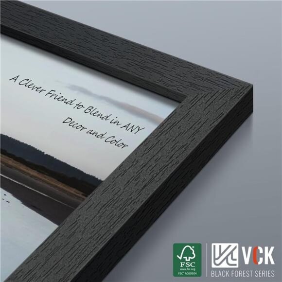 New 14x24 Picture Frame Set of 5,Exclusive Black Woodgrain Poster Frame with - Picture 4 of 7